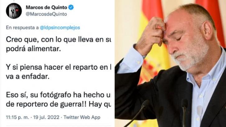 La inesperada y rotunda respuesta del chef José Andrés a este tuit de Marcos de Quinto