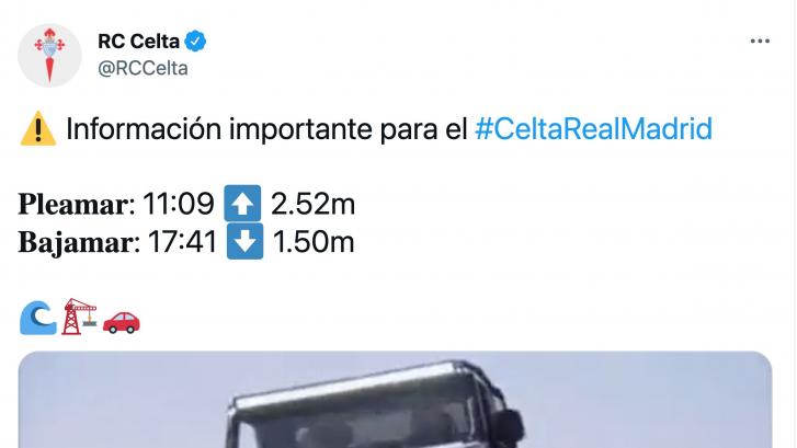 El Celta triunfa con su tuit dirigido a los madrileños antes del partido contra el Madrid