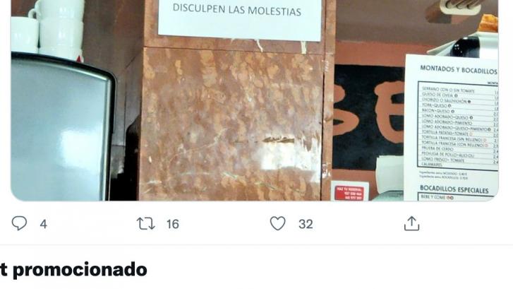 El cartel visto en un bar de Cáceres que va a llamar la atención de más de un comensal