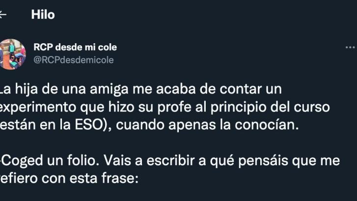 El experimento de una profesora a sus alumnos que arrasa en Twitter: una lección de por vida