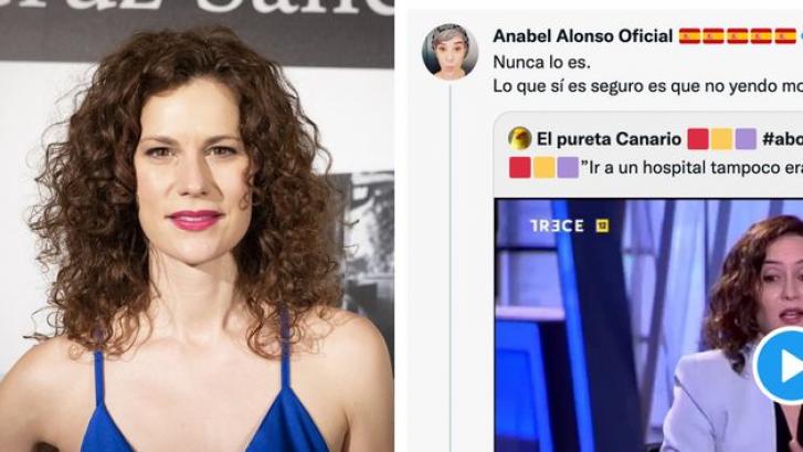 Lidia San José responde a este tuit de Anabel Alonso haciéndose una pregunta sobre Ayuso