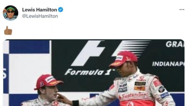 Lewis Hamilton publica este tuit junto a Fernando Alonso y se monta la mundial en redes