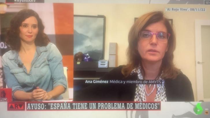Una médica critica la telemedicina de Ayuso y ella le responde en directo