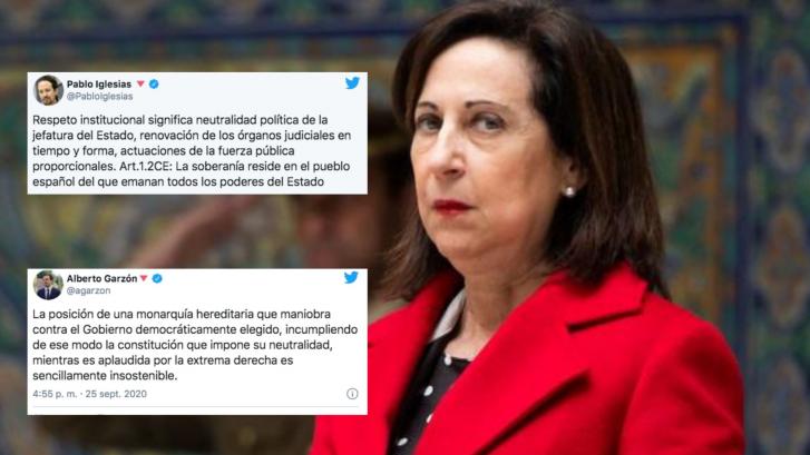 Margarita Robles critica los ataques de Iglesias y Garzón al rey y defiende su papel 