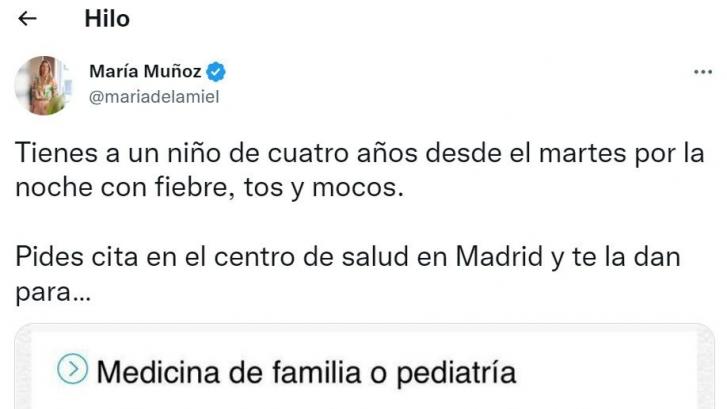 Una diputada de Ciudadanos se queja de las citas médicas en Madrid y las respuestas eran de esperar