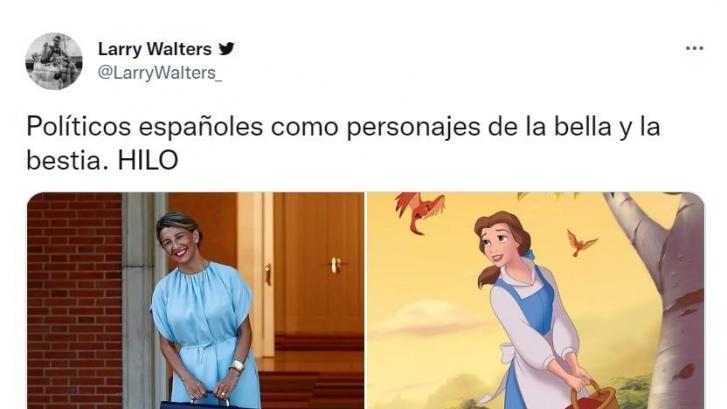 Triunfa en Twitter al comparar a varios políticos españoles con personajes de 'La Bella y la Bestia'