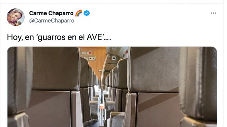 Carme Chaparro muestra indignada lo que se ha encontrado en el AVE