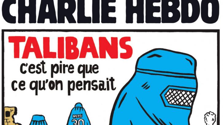 La portada de Charlie Hebdo sobre Afganistán y los talibanes con Messi de protagonista