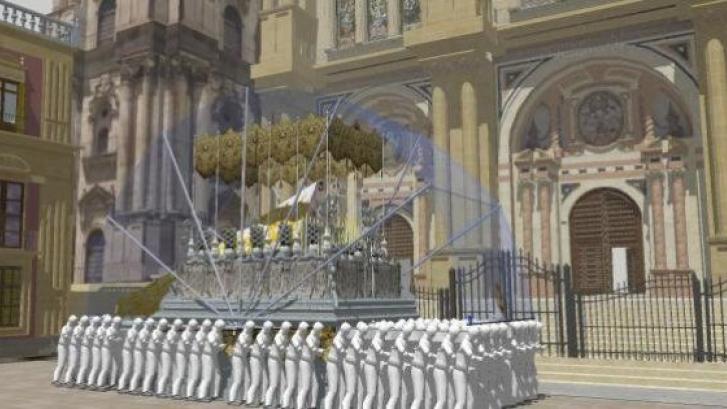 ¡Que llueva! Esta cubierta para tronos diseñada en Málaga protege la procesión del agua