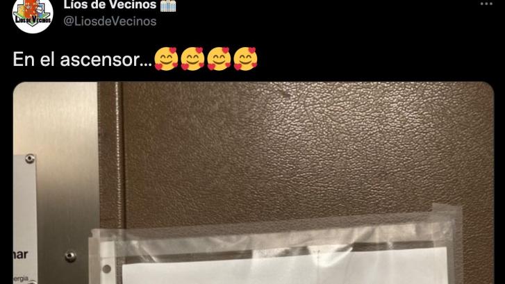 La forma en que un vecino se queja del estado del ascensor llega a Twitter y promete arrasar