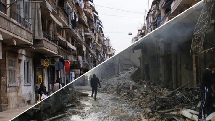Alepo antes y después de la guerra civil siria, en siete brutales imágenes