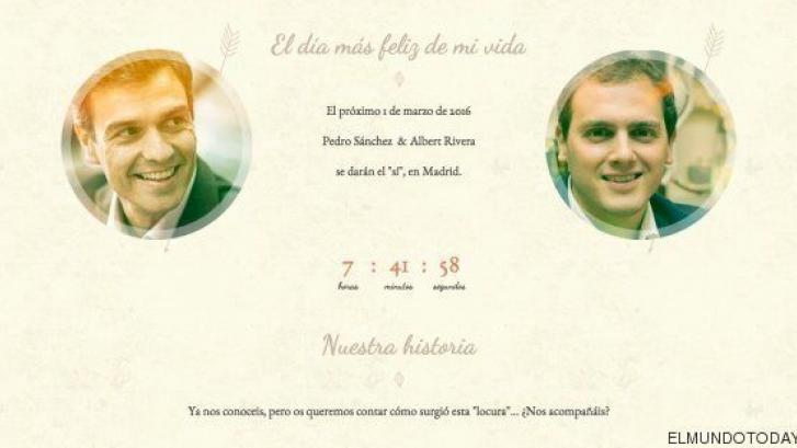 La investidura-boda de Sánchez y Rivera, según 'El Mundo Today'