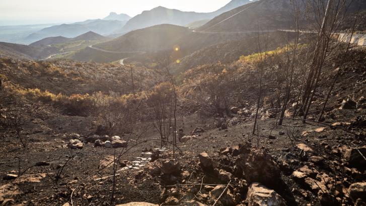 Controlado el incendio forestal de Vall d'Ebo tras calcinar 12.150 hectáreas