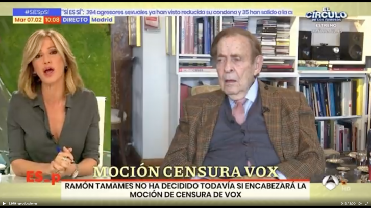 Susanna Griso dice a Tamames cómo puede pasar de comunista a estar con Vox: la réplica se las trae