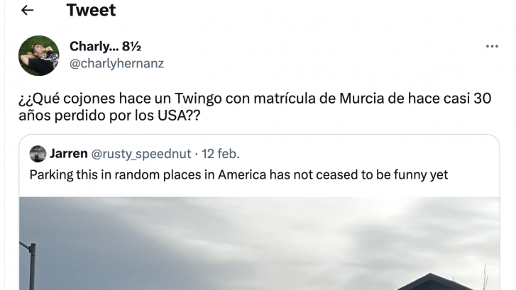 La historia del Twingo con matrícula de Murcia que ha aparecido en Estados Unidos