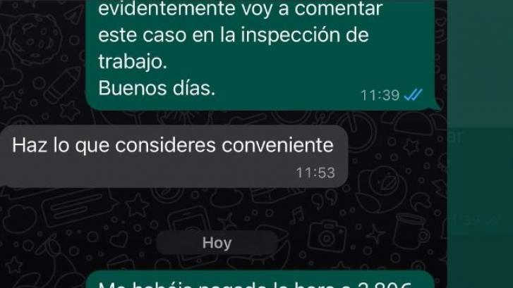 La indignante réplica por WhatsApp de un hostelero a un empleado que amenazó con una inspección