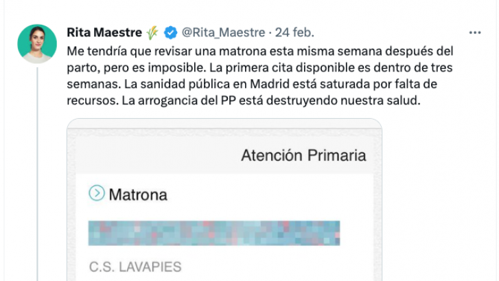 Daniel Lacalle replica a este tuit de Rita Maestre de una forma que le cuesta una lluvia de críticas