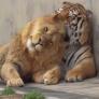 Ligre, el animal híbrido que se creó al cruzar un león y una tigresa