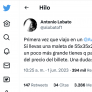 Antonio Lobato cuenta lo que le pasado al usar AVLO por primera vez y lo remata con un tuit de diez