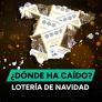 Mapa de las ciudades y municipios premiados en el sorteo de la Lotería de Navidad 2024