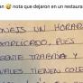 Tiene cerrado por descanso el restaurante dejan por debajo de la puerta la nota más desconsiderada que se ha visto