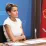 María Chivite (PSOE), presidenta de Navarra, incapaz de seguir hablando al recordar a "mi amigo" Santos Cerdán