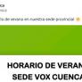 Vox Cuenca publica el nuevo horario de verano de su sede: ni Yolanda Díaz se atrevió a tanto