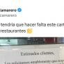 Los dueños de un restaurante colocan este cartel para mandar un recordatorio: tristemente es necesario