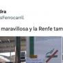 Triunfa al enseñar el cartel que se ha visto en la estación de Málaga