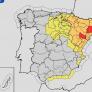 La AEMET decreta el aviso rojo en Teruel y Lleida por la llegada de lluvias torrenciales