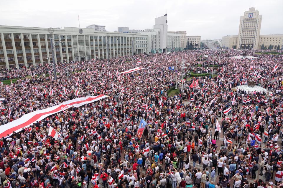 Manifestación contra Lukashenko en Bielorrusia