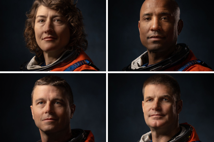 Los cuatro astronautas que viajarán a la Luna en la misión Artemis II.