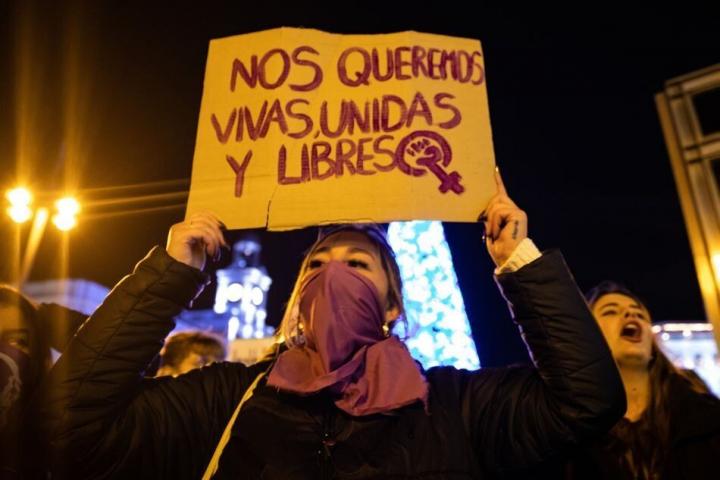 Manifestación contra la violencia machista en Madrid