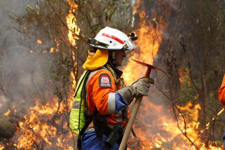 A New Zealand firefighter is seen at the scene of a controlled bushfire near the town of Reefton, about 96km (60 miles) east of Melbourne February 17, 2009. New Zealand authorities has sent around 50 firefighters from four fire agencies to help ...
