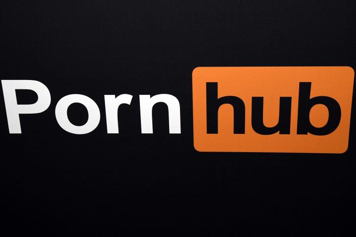 LAS VEGAS, NV - JANUARY 24:  A Pornhub logo is displayed at the company's booth at the 2018 AVN Adult Entertainment Expo at the Hard Rock Hotel & Casino on January 24, 2018 in Las Vegas, Nevada.  (Photo by Ethan Miller/Getty Images)