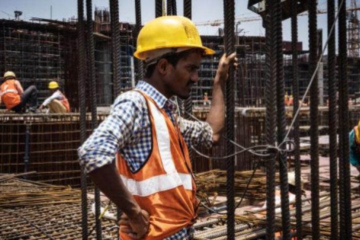 Workers prepare reinforcing steel at the construction site of Majestic metro station, developed by Bangalore Metro Rail Corp. (BMRCL), in Bengaluru, India, on Saturday, May 2, 2015. Oriental Consultants India Pvt., a unit of Tokyo-based ACKG Ltd...