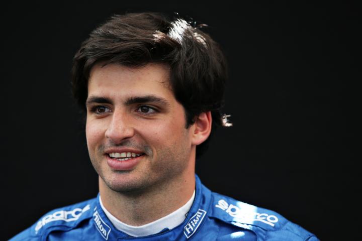 MELBOURNE, AUSTRALIA - MARCH 12: Carlos Sainz of Spain and McLaren F1 poses for a photo in the Paddock during previews ahead of the F1 Grand Prix of Australia at Melbourne Grand Prix Circuit on March 12, 2020 in Melbourne, Australia. (Photo by C...