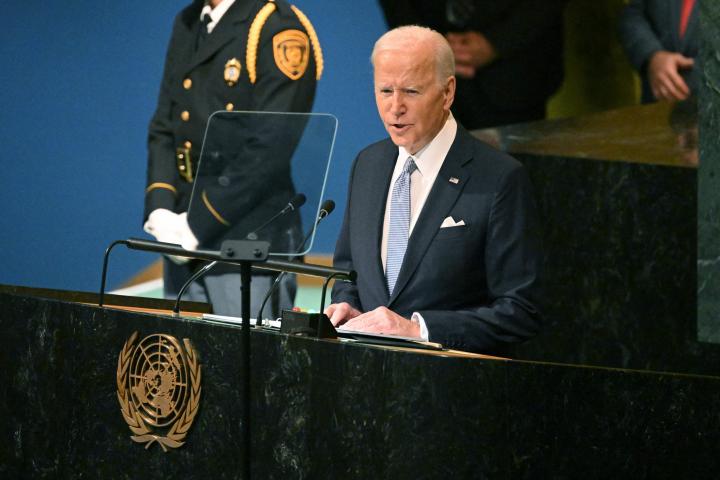 Joe Biden ante los miembros de la ONU.