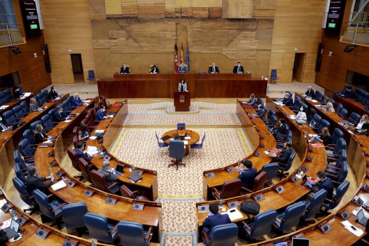 Pleno de la Asamblea de Madrid, el pasado 29 de abril de 2020.