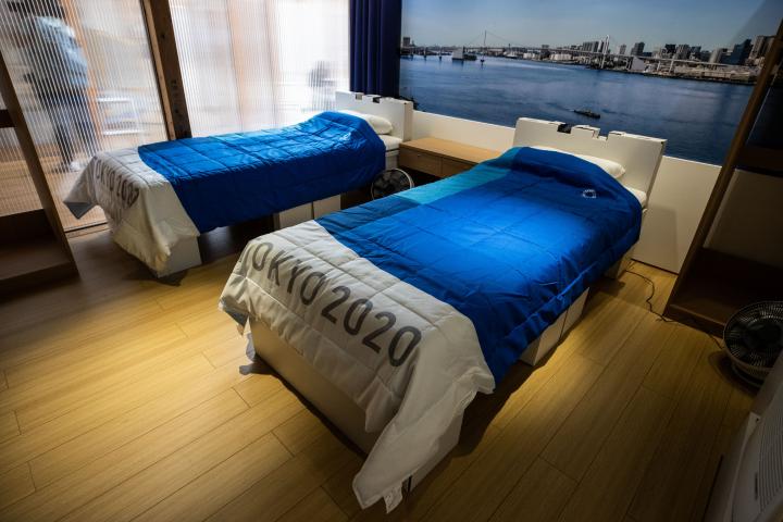 Las camas para los atletas, en la Villa Olímpica de Tokio 2020. 