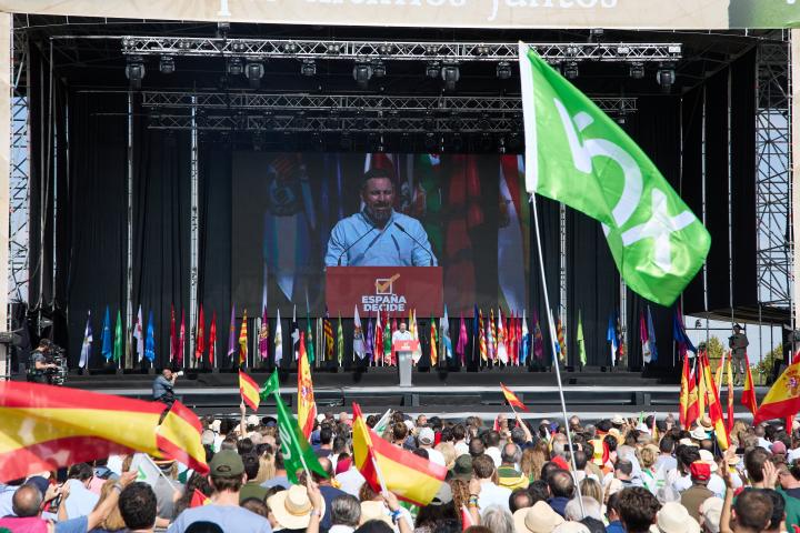 Abascal, durante su discurso este domingo en el Viva 22 de Vox.