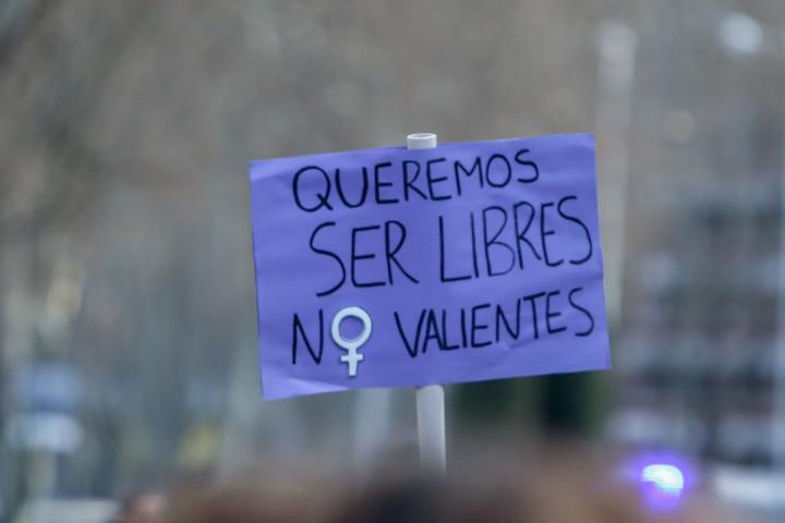 Pancarta en la manifestación del 8 de marzo pasado, Día de la Mujer, en Madrid. 