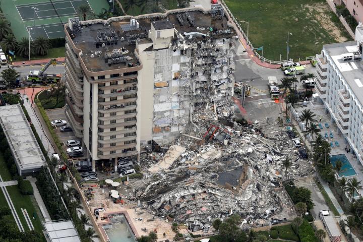 Edificio derrumbado en Miami.