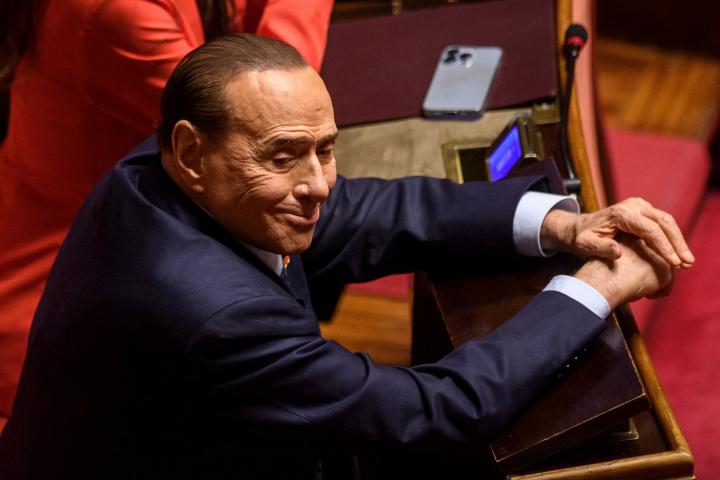 Silvio Berlusconi en la primera sesión parlamentaria de la nueva legislatura en Italia.