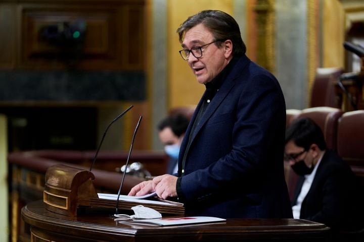 El diputado de Teruel Existe, Tomás Guitarte, en el Congreso, a finales de 2021.