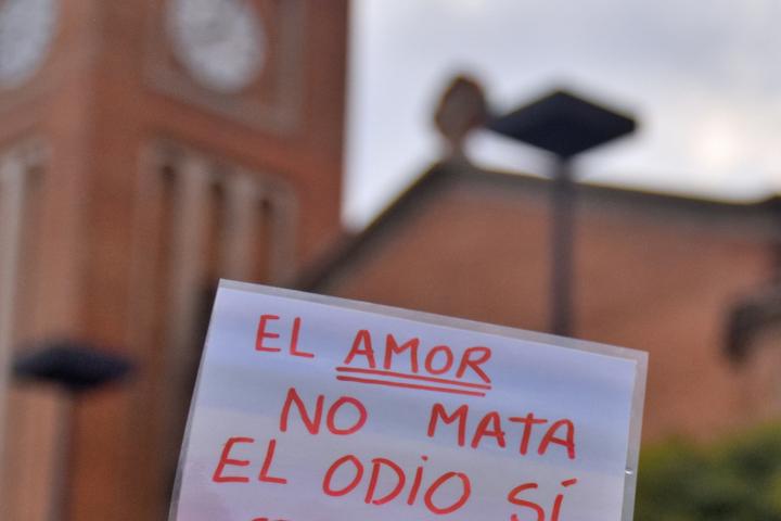 Protesta contra la homofobia en Hospitalet de Llobregat.