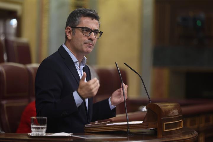 Bolaños, encargado del PSOE en las negociaciones, en el Congreso