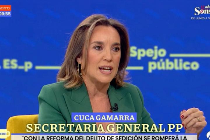 Cuca Gamarra, secretaria general del PP, en 'Espejo Público' (Antena 3).