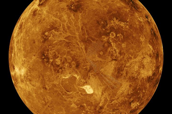 Vista de la superficie del planeta Venus.