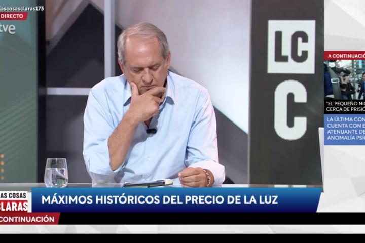 Javier Aroca en el plató de 'Las cosas claras'.